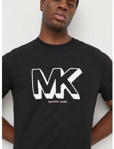 Βαμβακερό μπλουζάκι Michael Kors ανδρικά, χρώμα: μαύρο