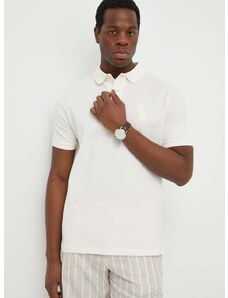 Βαμβακερό μπλουζάκι πόλο Polo Ralph Lauren χρώμα: μπεζ