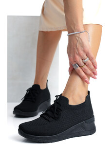 Ligglo Μαύρα Sneakers με Πλατφόρμα σε Κάλτσα