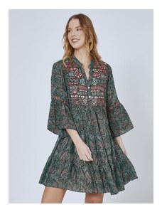 Celestino Φόρεμα με λαχούρια πρασινο σκουρο για Γυναίκα