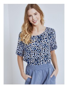 Celestino Κοντομάνικη μπλούζα σε animal print μπλε για Γυναίκα