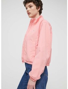Μπουφάν Tommy Jeans χρώμα: ροζ