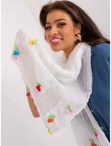 Fashionhunters White women's scarf with cotton
