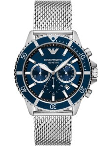 EMPORIO ARMANI Diver Chronograph - AR11587, Silver case with Stainless Steel Bracelet