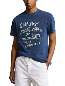 Polo Ralph Lauren T-shirt κανονική γραμμή μπλε σκούρο βαμβακερό