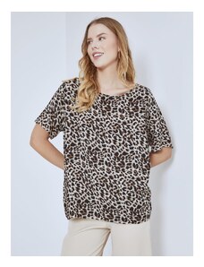 Celestino Κοντομάνικη μπλούζα σε animal print μπεζ για Γυναίκα