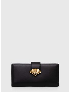 Δερμάτινο πορτοφόλι Karl Lagerfeld γυναικεία, χρώμα: μαύρο