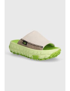 Παντόφλες σουέτ UGG Venture Daze Slide γυναικείες, χρώμα: πράσινο, 1152680