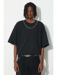 Βαμβακερό μπλουζάκι AMBUSH Ballchain ανδρικό, χρώμα: μαύρο, BMAA001S24JER
