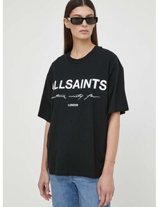 Βαμβακερό μπλουζάκι AllSaints HELIS CARLIE TEE γυναικείο, χρώμα: μαύρο