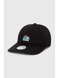 Βαμβακερό καπέλο του μπέιζμπολ Puma Skate Relaxed Low Curve χρώμα: μαύρο, 025131