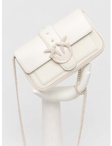 Δερμάτινη τσάντα ώμου Pinko χρώμα: άσπρο, 100061 A124