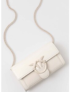 Δερμάτινο πορτοφόλι Pinko γυναικείο, χρώμα: άσπρο, 100062 A124