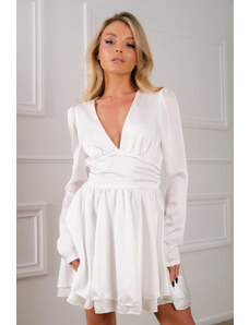 Joy Fashion House Tilda μίνι φόρεμα κλος με όψη σατέν λευκό