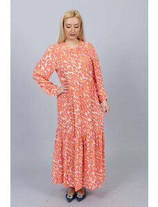 Poeta Φόρεμα Oversized σε αποχρώσεις ροζ και Πορτοκαλί