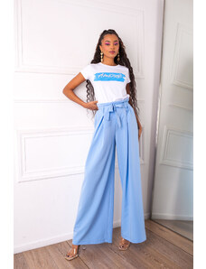 Joy Fashion House Illyria υφασμάτινο παντελόνι γαλάζιο
