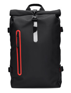 RAINS Unisex Backpack Rolltop Rucksack Contrast Large W3 Black (14710-01)