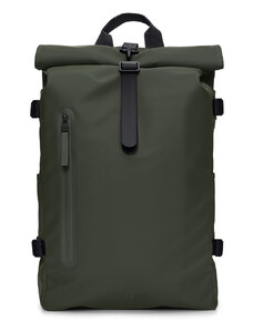 RAINS Unisex Backpack Rolltop Rucksack Contrast Large W3 Green (14590-03)