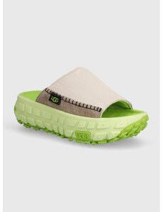 Παντόφλες σουέτ UGG Venture Daze Slide γυναικείες, χρώμα: πράσινο, 1152680