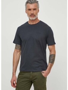 Μπλουζάκι με λινό μείγμα Pepe Jeans χρώμα: γκρι