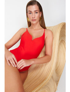 Trendyol Red V-Neck Regular Swimsuit