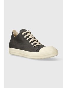 Πάνινα παπούτσια Rick Owens Denim Shoes Low Sneaks χρώμα: γκρι, DU01D1802.SCF.7811