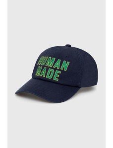 Βαμβακερό καπέλο του μπέιζμπολ Human Made 6 Panel Cap χρώμα: ναυτικό μπλε, HM27GD012