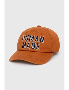 Βαμβακερό καπέλο του μπέιζμπολ Human Made 6 Panel Cap χρώμα: καφέ, HM27GD012