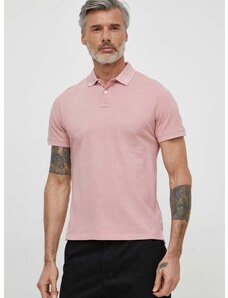 Βαμβακερό μπλουζάκι πόλο Pepe Jeans χρώμα: ροζ