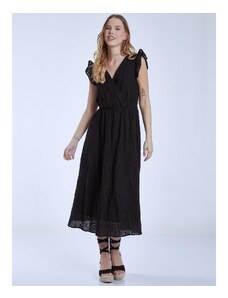 Celestino Βαμβακερό κεντητό διάτρητο φόρεμα μαυρο για Γυναίκα
