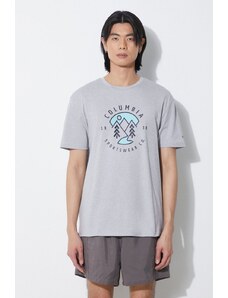 Βαμβακερό μπλουζάκι Columbia ανδρικά, χρώμα γκρι 1888813