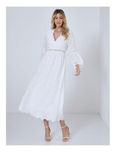 Celestino Maxi κεντητό διάτρητο φόρεμα λευκο για Γυναίκα