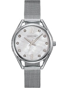 GREGIO Cluster Crystals - GR510010 Silver case with Stainless Steel Bracelet