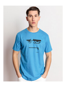 Splendid Ανδρικό κοντομάνικο t-shirt με τύπωμα "μάτια" Μπλε