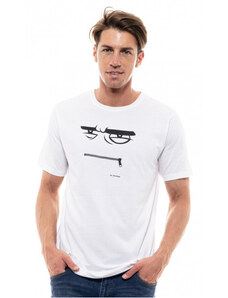 Splendid Ανδρικό κοντομάνικο t-shirt με τύπωμα "μάτια" Λευκό