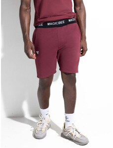 MagicBee Rib Logo Shorts - Burgundy