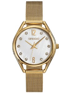 GREGIO Cluster Crystals - GR510020 Gold case with Stainless Steel Bracelet