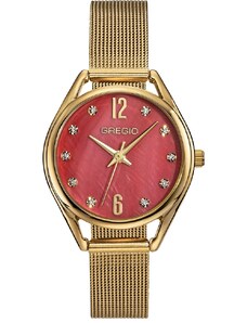 GREGIO Cluster Crystals - GR510022 Gold case with Stainless Steel Bracelet