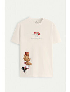 UnitedKind Champion Mindset Teddy, T-Shirt σε εκρού χρώμα