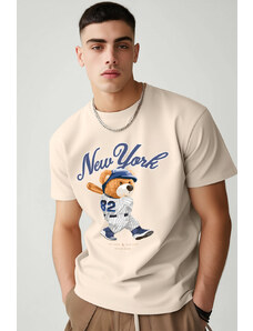 UnitedKind Baseball Teddy, T-Shirt σε εκρού χρώμα