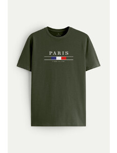 UnitedKind Paris La Vie, T-Shirt σε χακί χρώμα