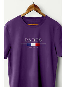 UnitedKind Paris La Vie, T-Shirt σε μωβ χρώμα