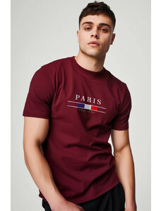 UnitedKind Paris La Vie, T-Shirt σε μπορντώ χρώμα