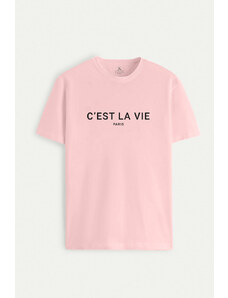 UnitedKind C Est La Vie, T-Shirt σε ροζ χρώμα