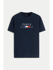 UnitedKind Paris La Vie, T-Shirt σε μπλε χρώμα