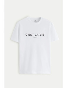 UnitedKind C Est La Vie, T-Shirt σε λευκό χρώμα