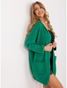 Fashionhunters Green women's hooded cardigan