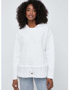 Μπλούζα Luisa Spagnoli BELLINA χρώμα: άσπρο, με κουκούλα, 540999