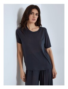 Celestino Κοντομάνικη μπλούζα με απαλή υφή σκουρο μπλε για Γυναίκα