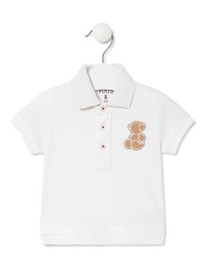 Παιδικά βαμβακερά μπλουζάκια πόλο Tous χρώμα: άσπρο